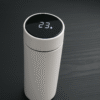 Bouteille isotherme intelligente blanche en acier inoxydable avec LED