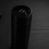 Bouteille isotherme intelligente noir en acier inoxydable avec LED